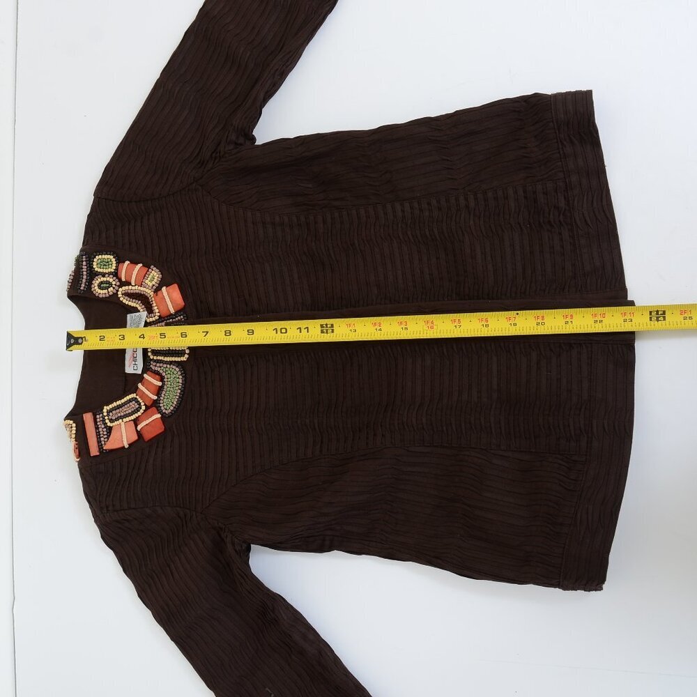 Chico Burundi Beat Bernita Tribal Beading Embroidery Jacket Size 0 (XS) Office - Picture 11 of 12